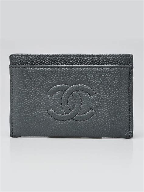 Grey Caviar Leather Timeless CC Card Holder 